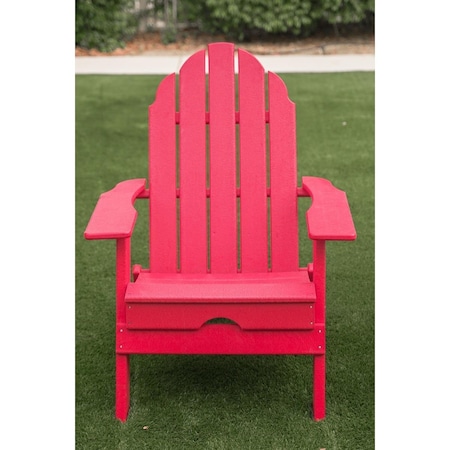 Superherostuff 37.8 in. Tall Foldable Weather Resistant Lawn & Garden Outdoor Adirondack Chair - Red PA2855919